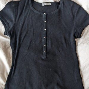 Vintage Paris Octobre Ribbed Black Shirt